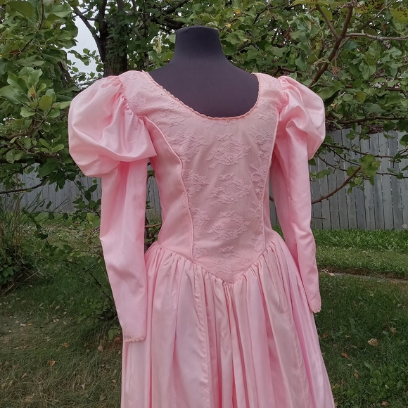 Vintage 1950s formal hand beaded pink  princess or Glinda good witch dress - Picture 4 of 8